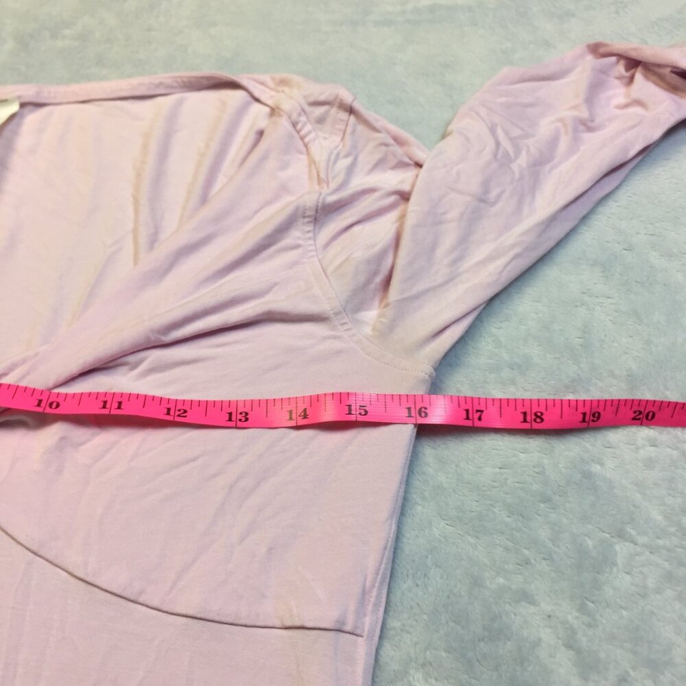 Lululemon Shirt Top Sz M Woman Pink Modal Silk Blend V-Neck Long Sleeve Athletic - Picture 11 of 14